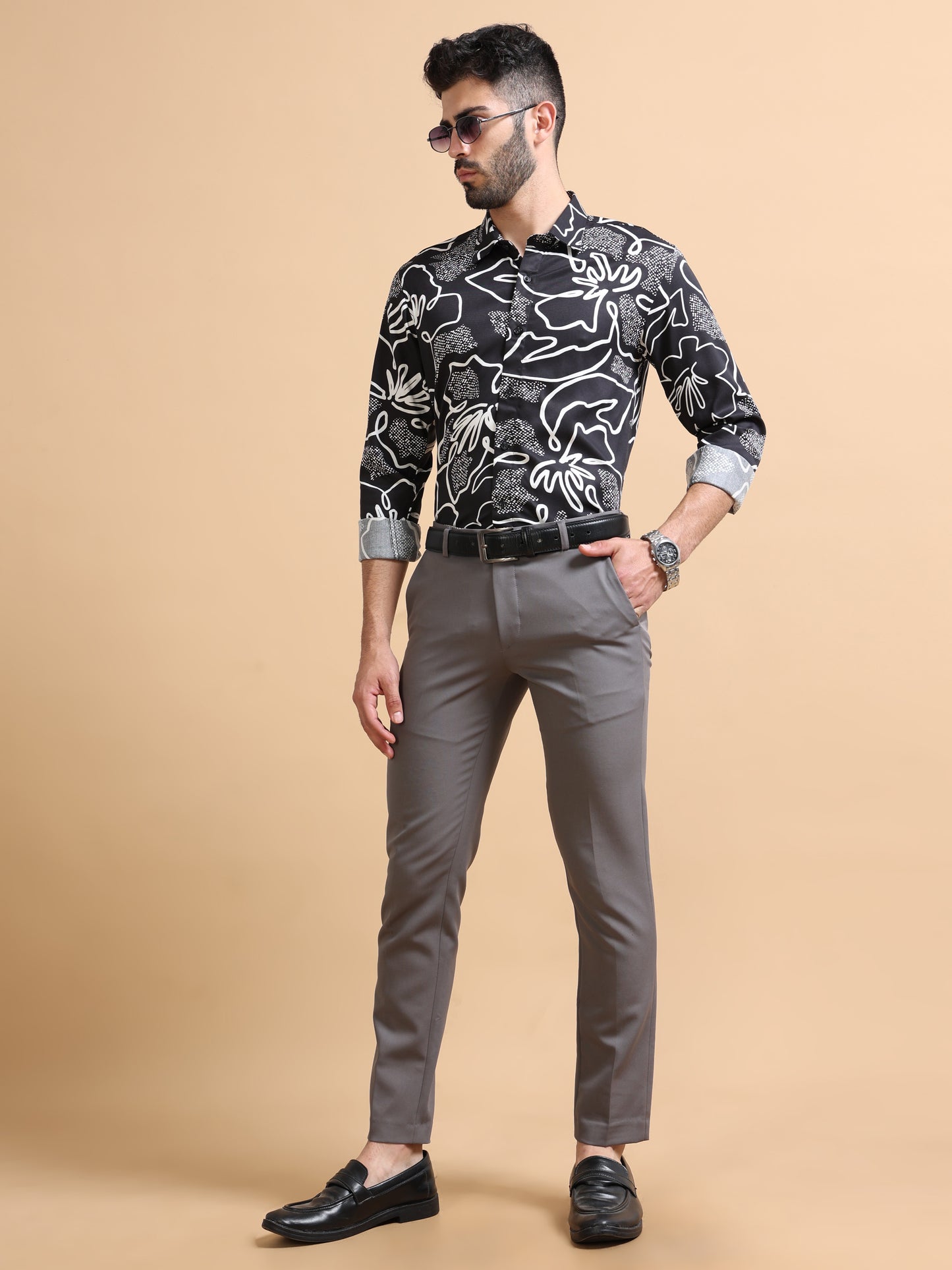 Brenor Black Abstract Shirt