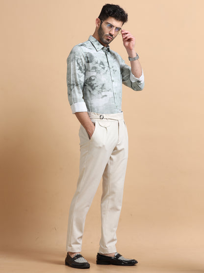 Bront Green Abstract Shirt