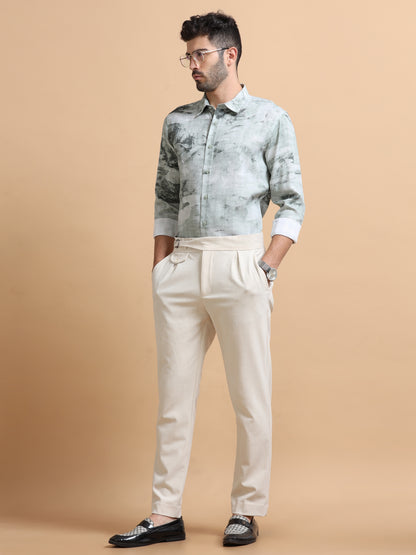 Bront Green Abstract Shirt
