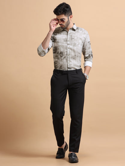 Bront Grey Abstract Shirt