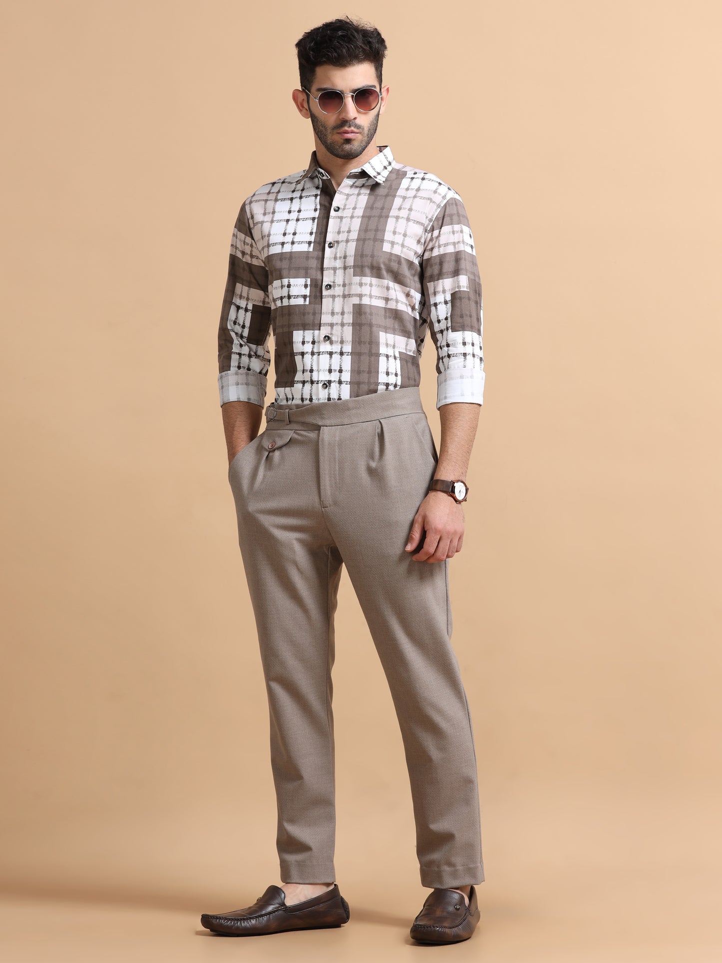 Bronf Brown Checks Shirt