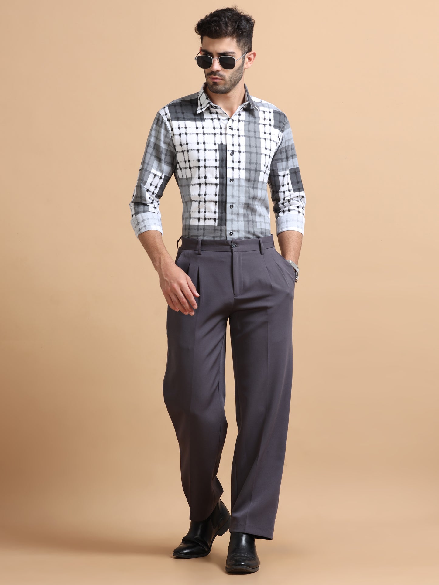 Bronf Grey Checks Shirt