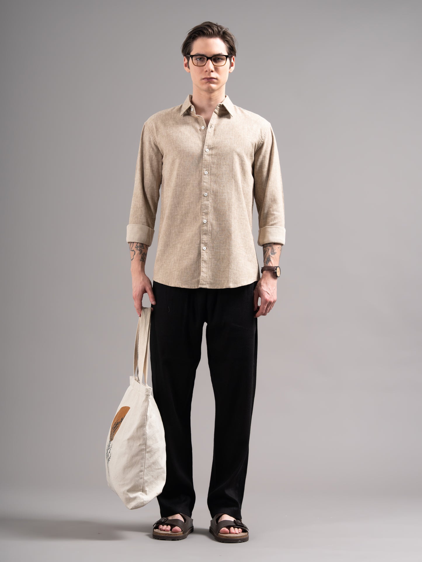 Cedin Brown Solid Shirt
