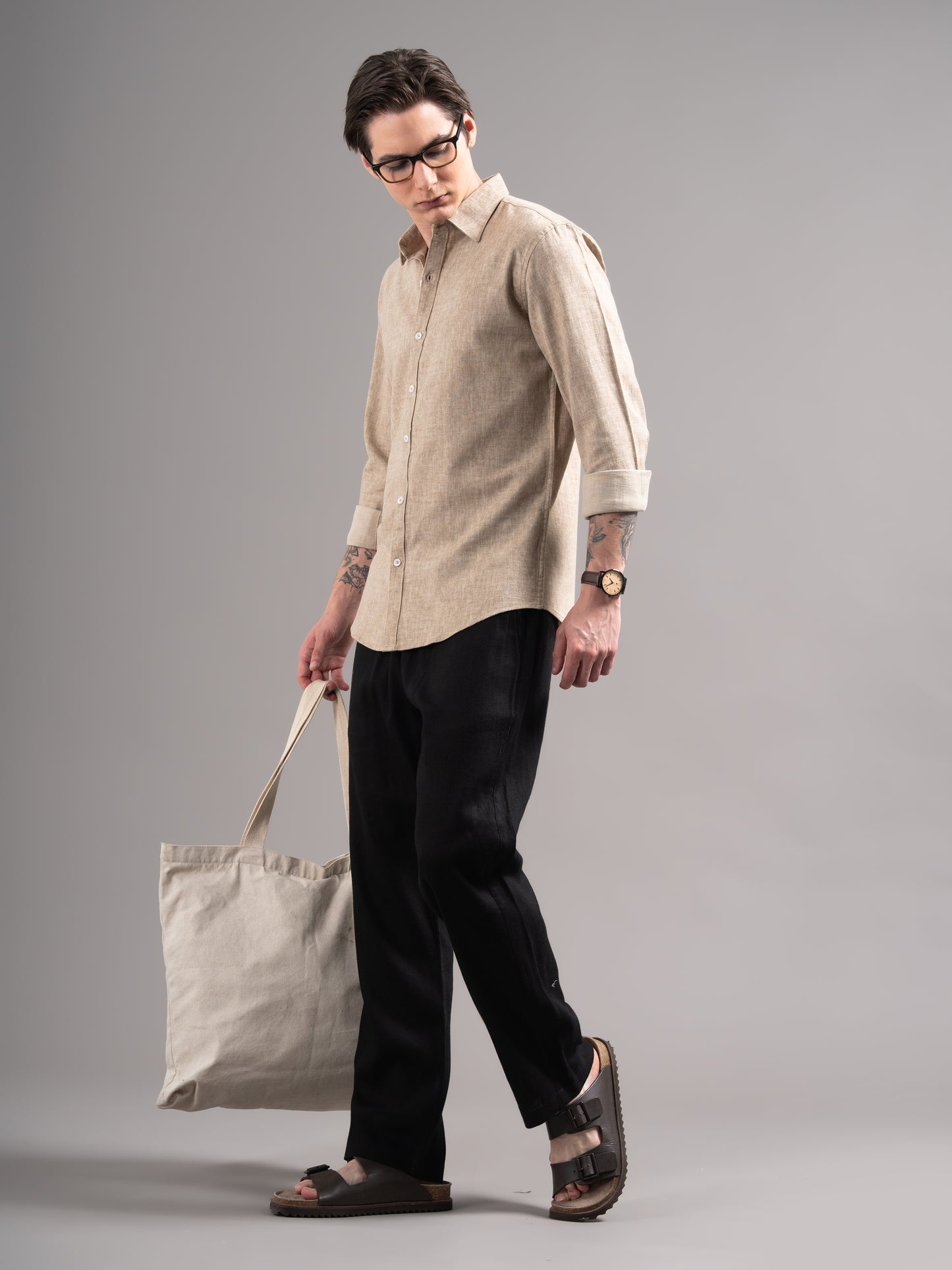 Cedin Brown Solid Shirt