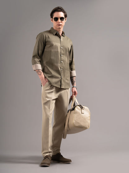 Celon Brown Printed Shirt