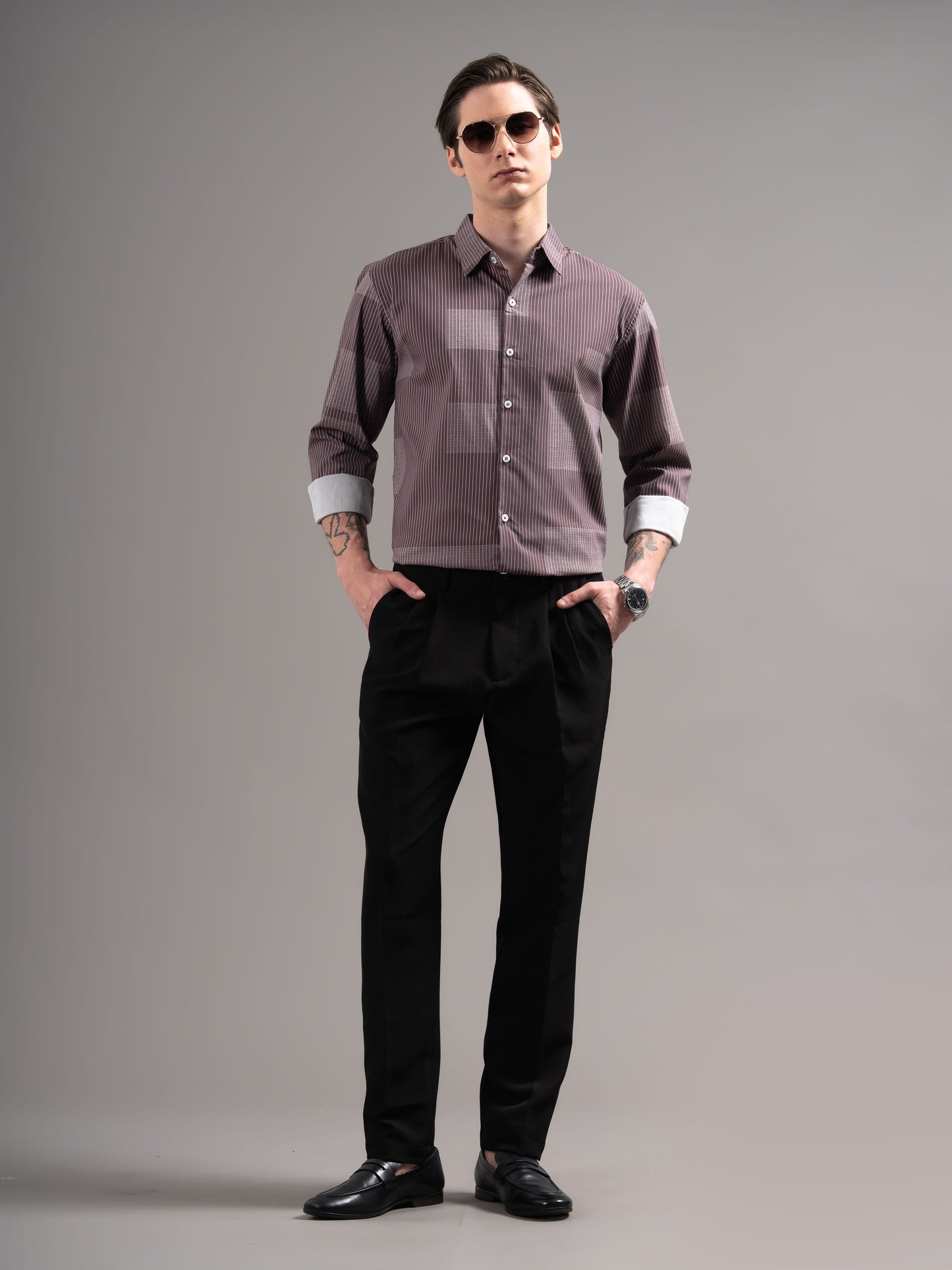 Celon Mauve Printed Shirt