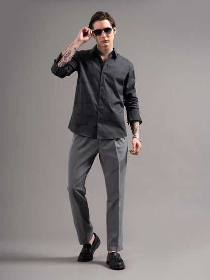 Cendro Black Printed Shirt