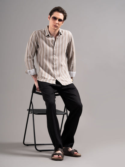 Corin Brown Striped Shirt