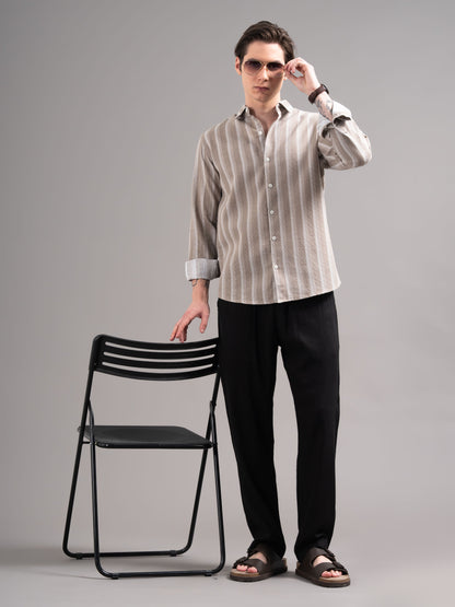 Corin Brown Striped Shirt