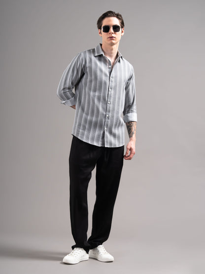 Corin Grey Striped Shirt