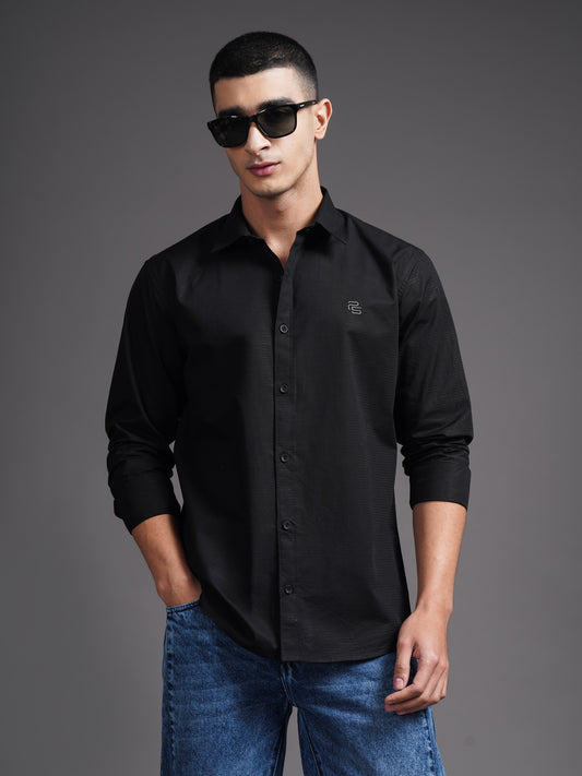 Eldon Black Self Design Shirt