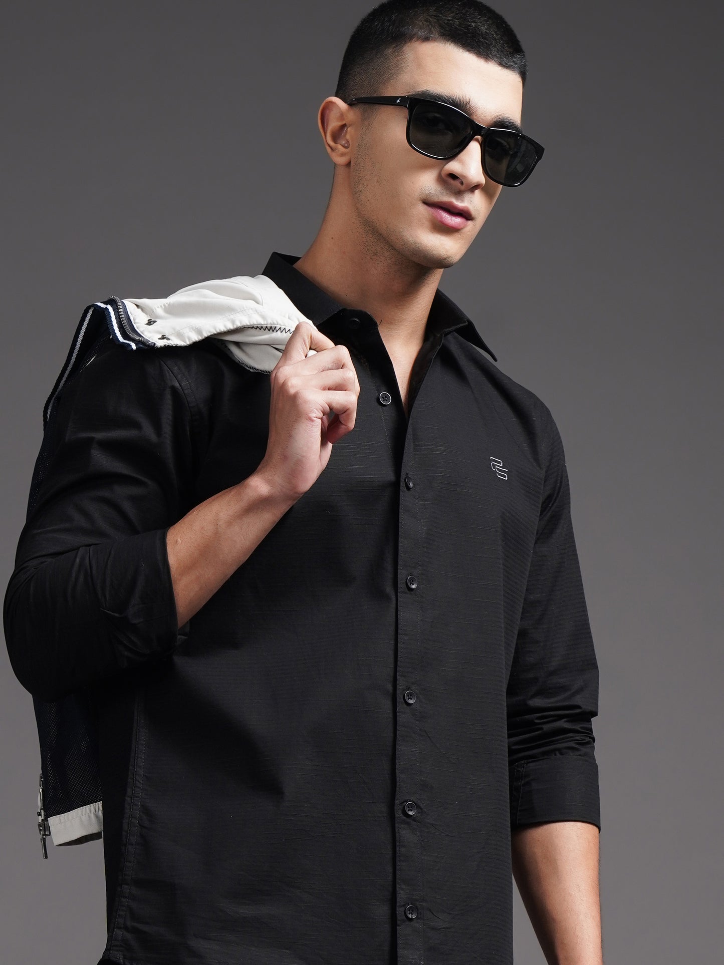 Eldon Black Self Design Shirt