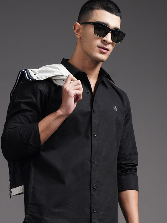 Eldon Black Self Design Shirt