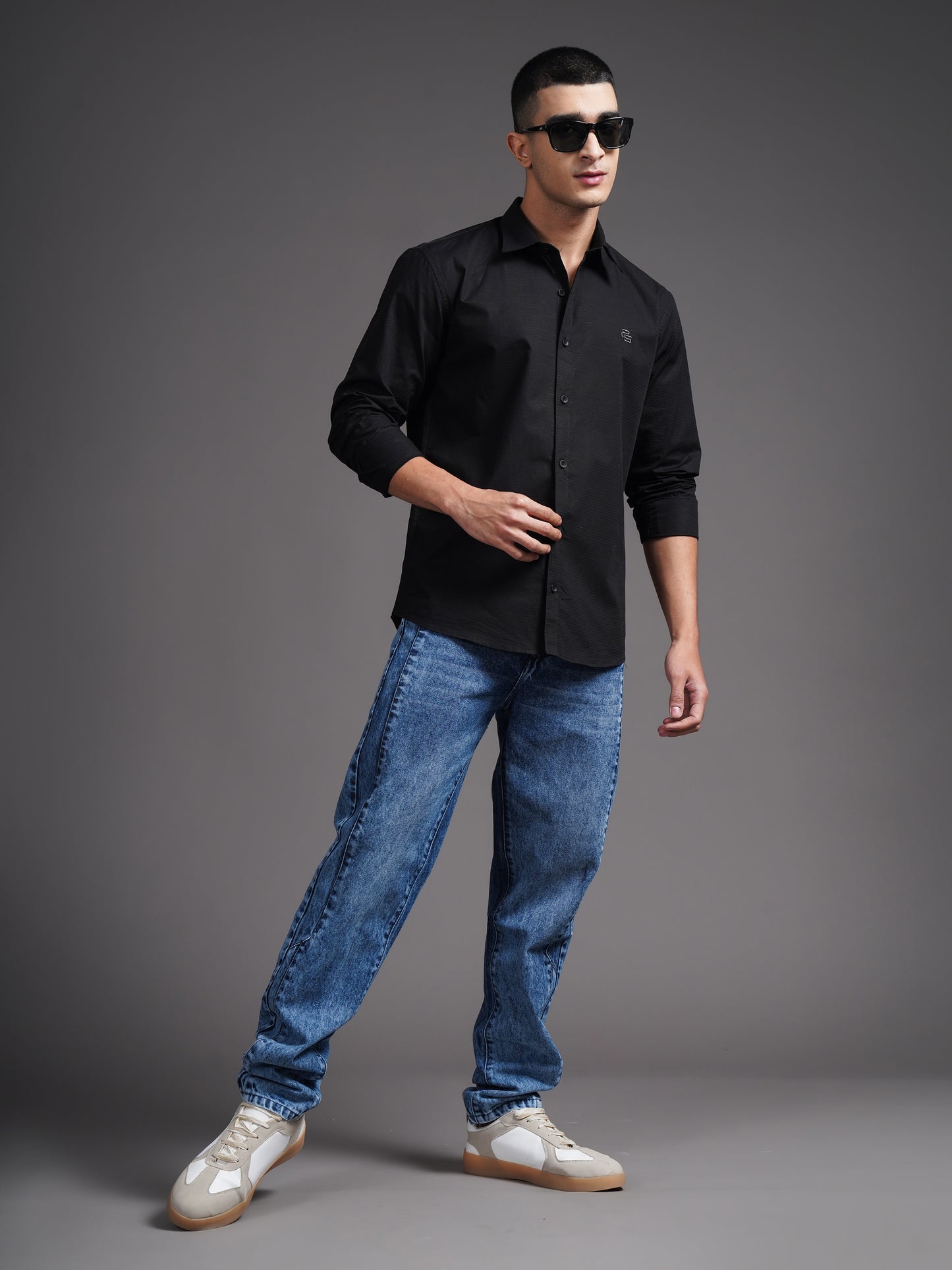 Eldon Black Self Design Shirt