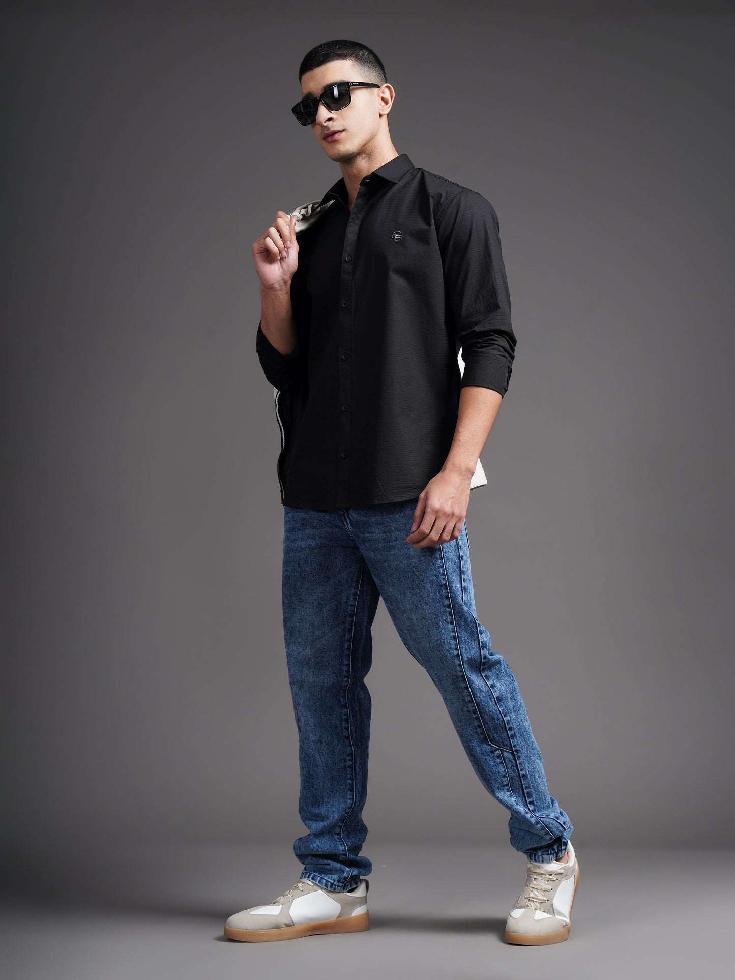 Eldon Black Self Design Shirt