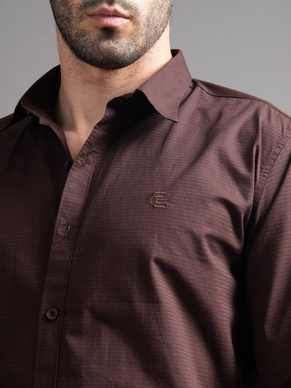 Eldon Brown Self Design Shirt