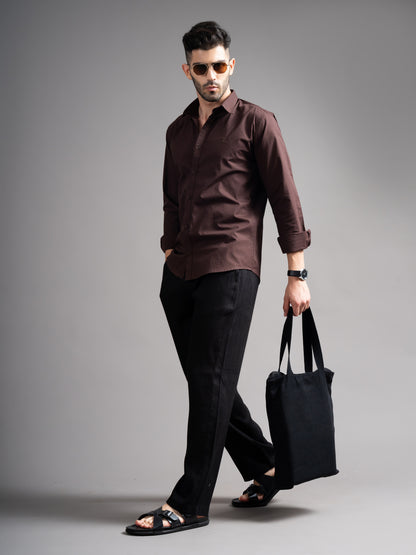 Eldon Brown Self Design Shirt