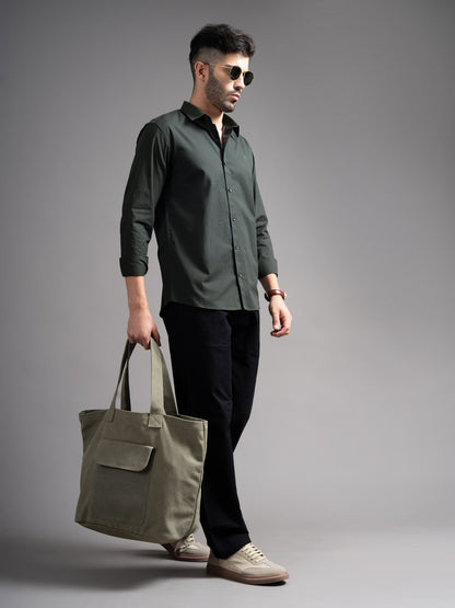Eldon Green Self Design Shirt