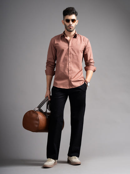 Eldon Rust Self Design Shirt