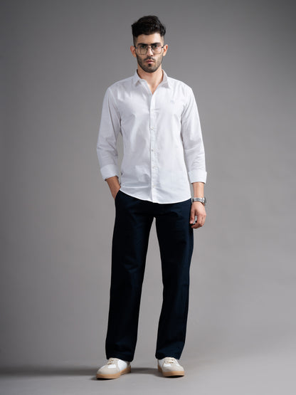 Eldon White Self Design Shirt