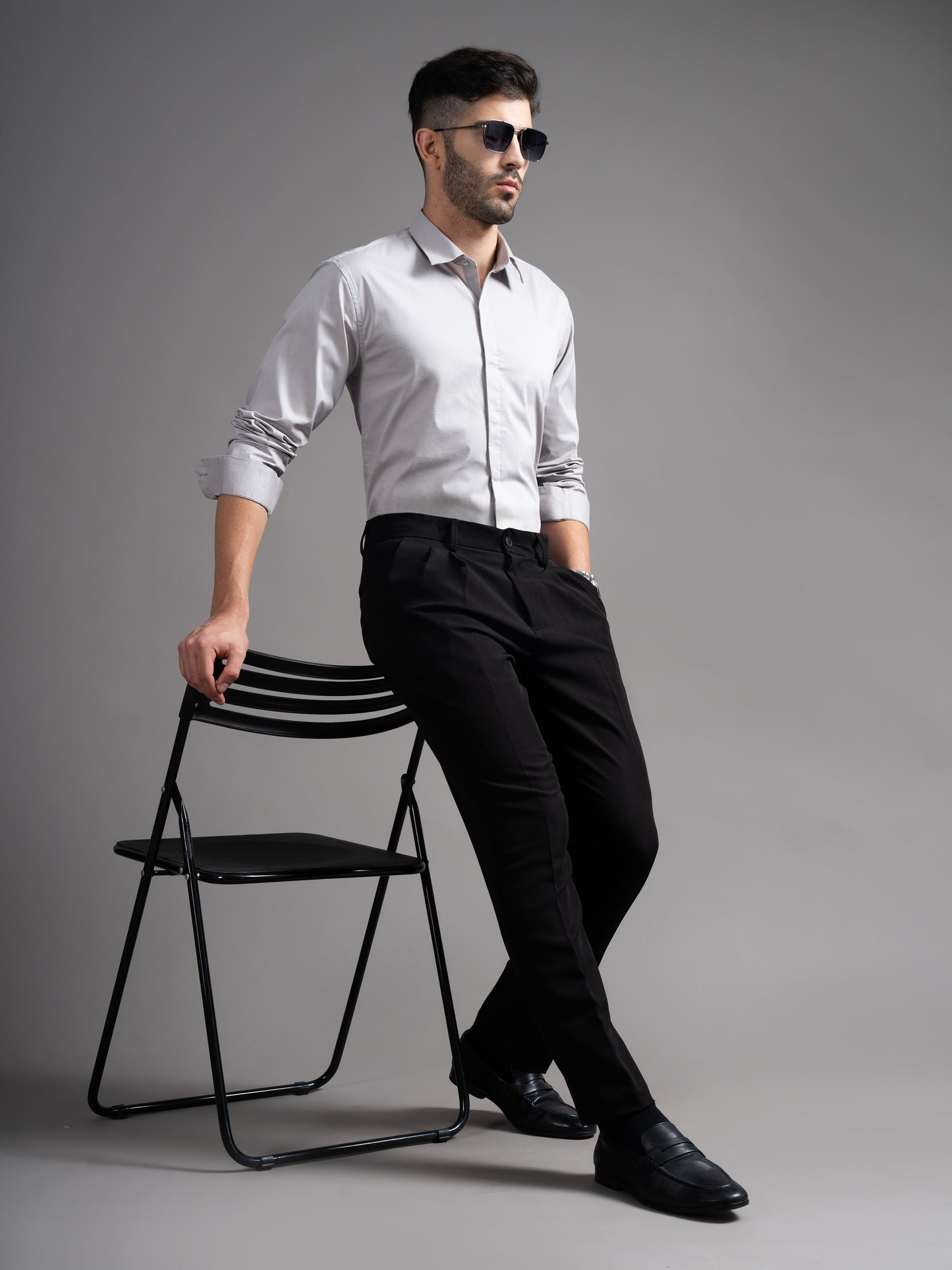 Evin Grey Solid Shirt