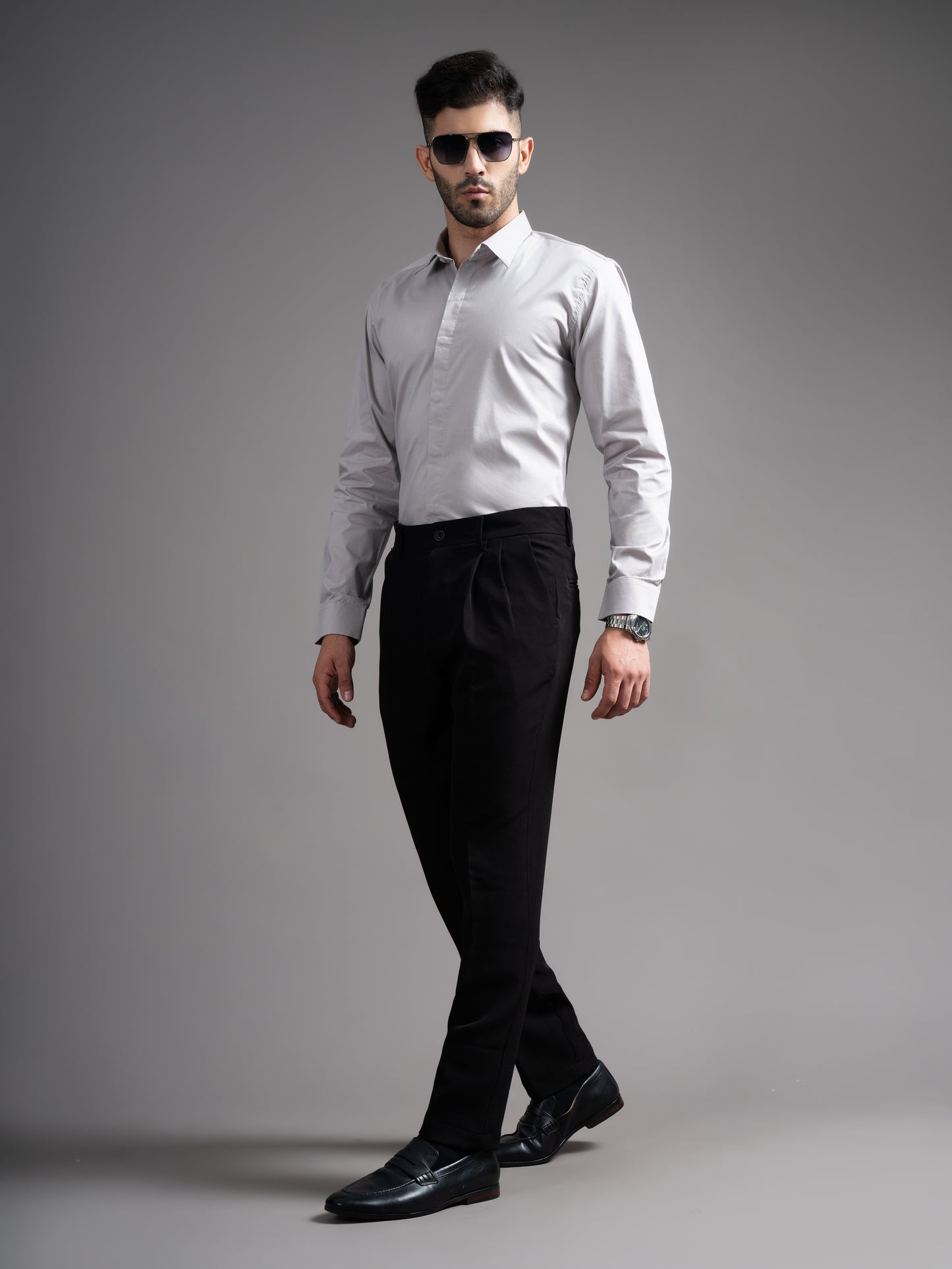 Evin Grey Solid Shirt