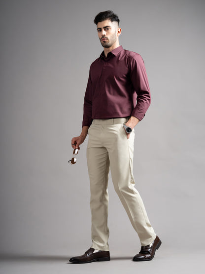 Evin Maroon Solid Shirt