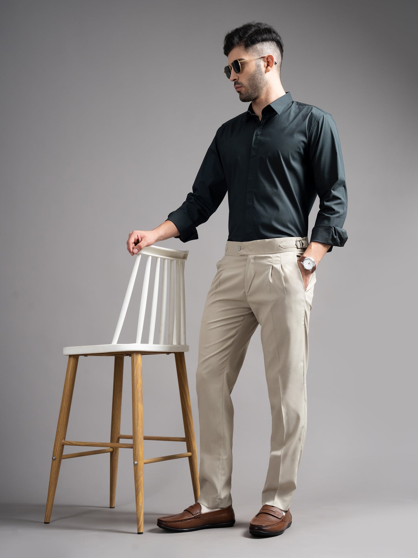 Evin Olive Solid Shirt
