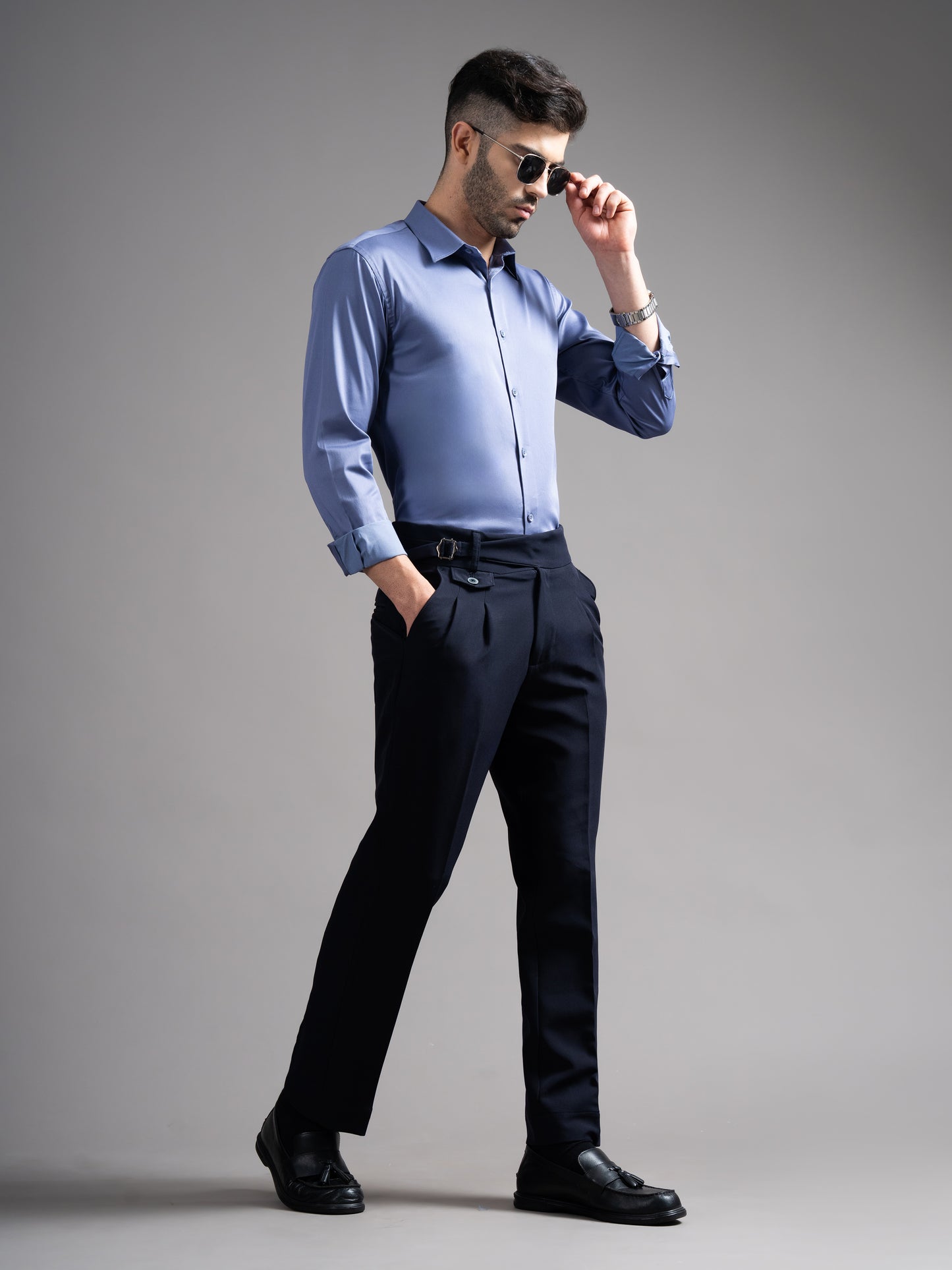 Garn Solid Blue Shirt
