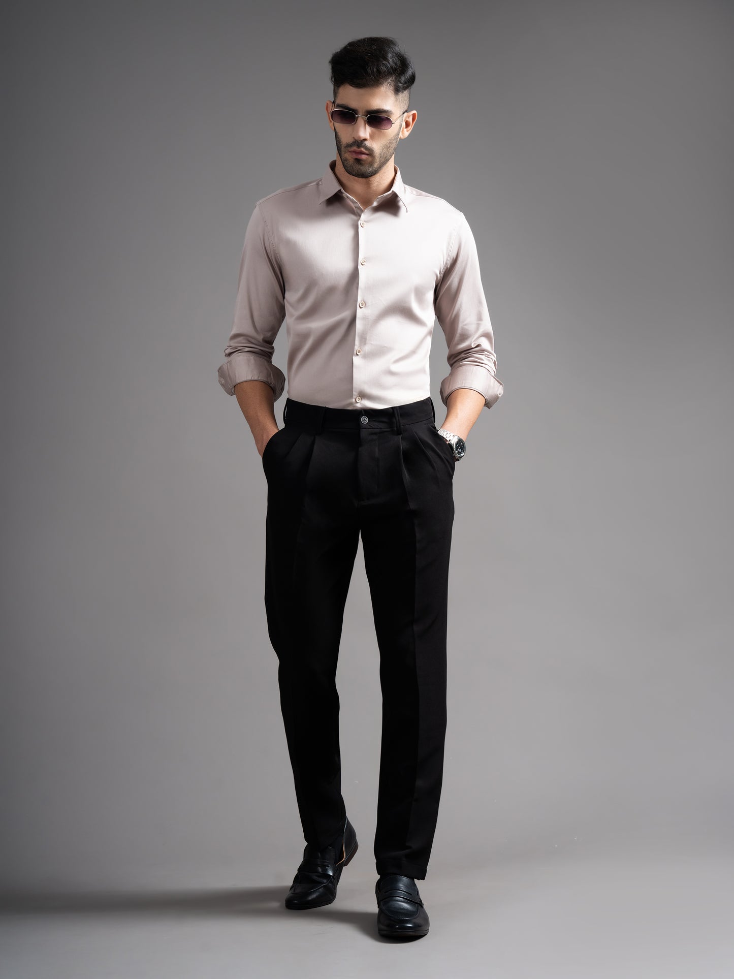 Garn Solid Beige Shirt