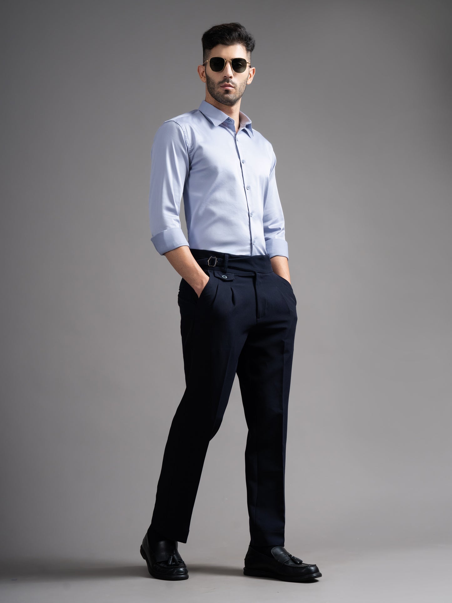 Garn Solid Powder Blue Shirt