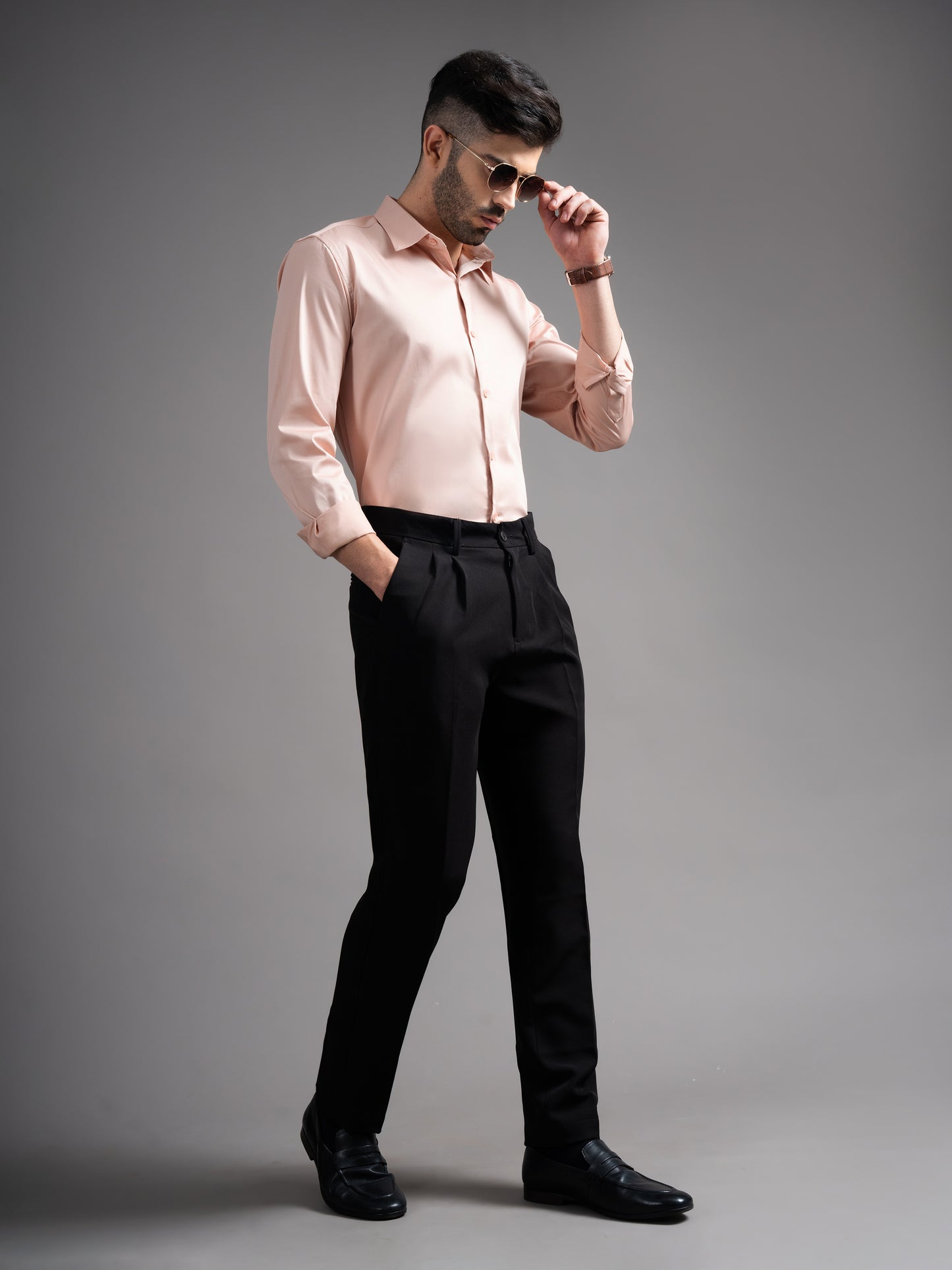 Garn Solid Peach Shirt
