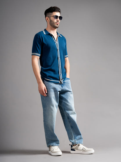 Dalven Teal Knit Shirt