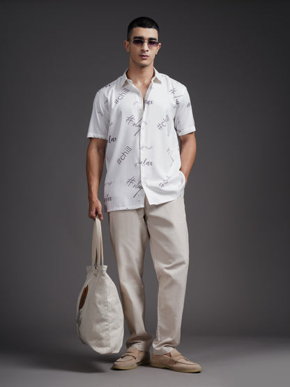 Eldran Beige Printed Shirt