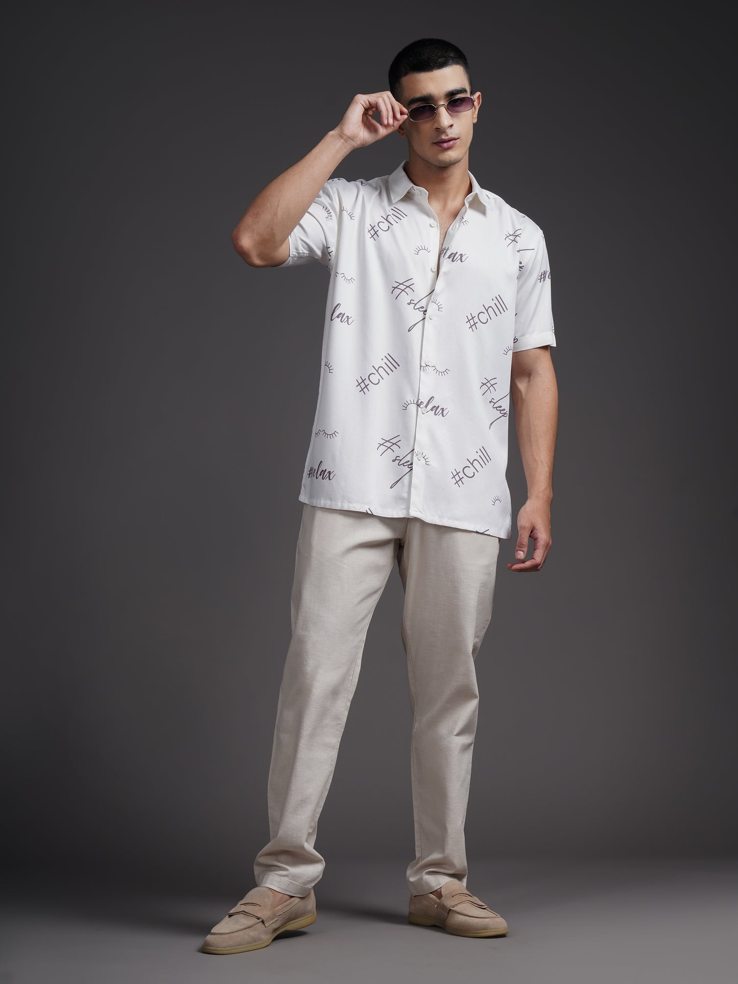 Eldran Beige Printed Shirt