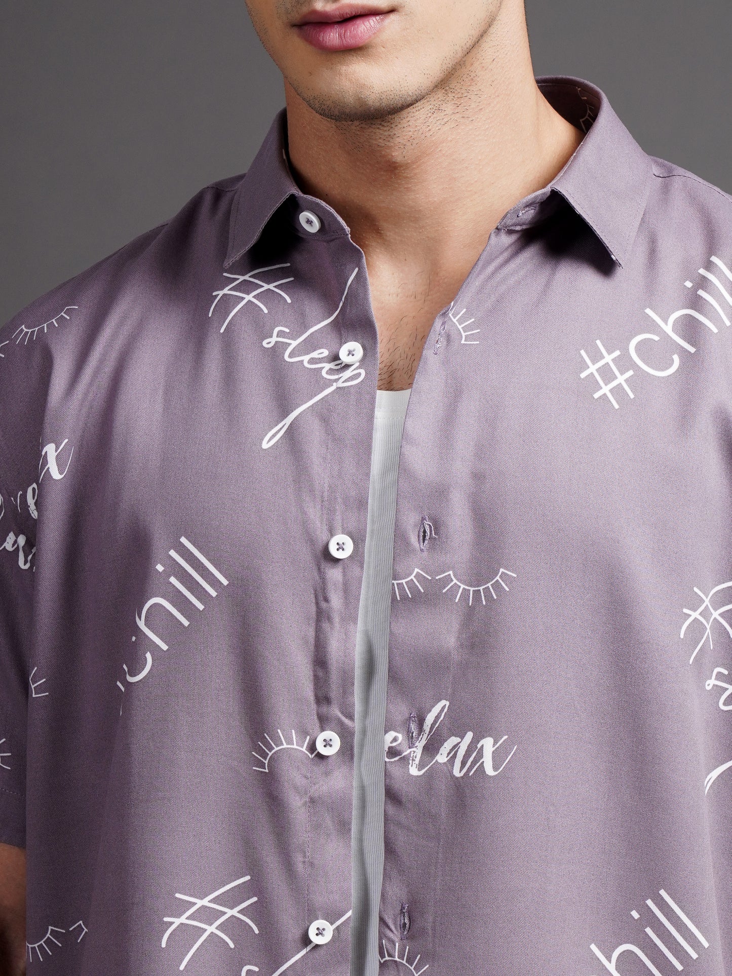 Eldran Mauve Printed Shirt