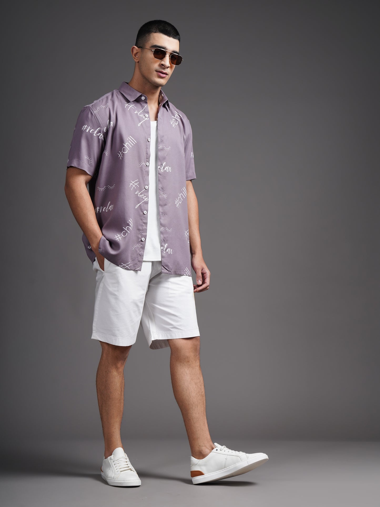 Eldran Mauve Printed Shirt