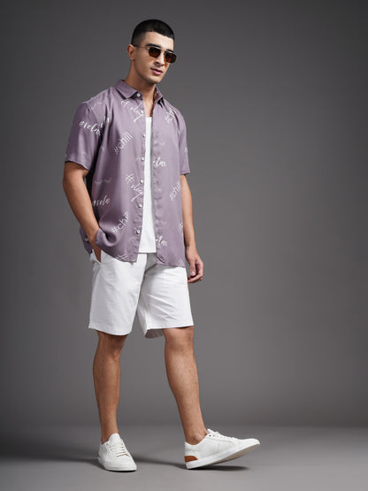 Eldran Mauve Printed Shirt