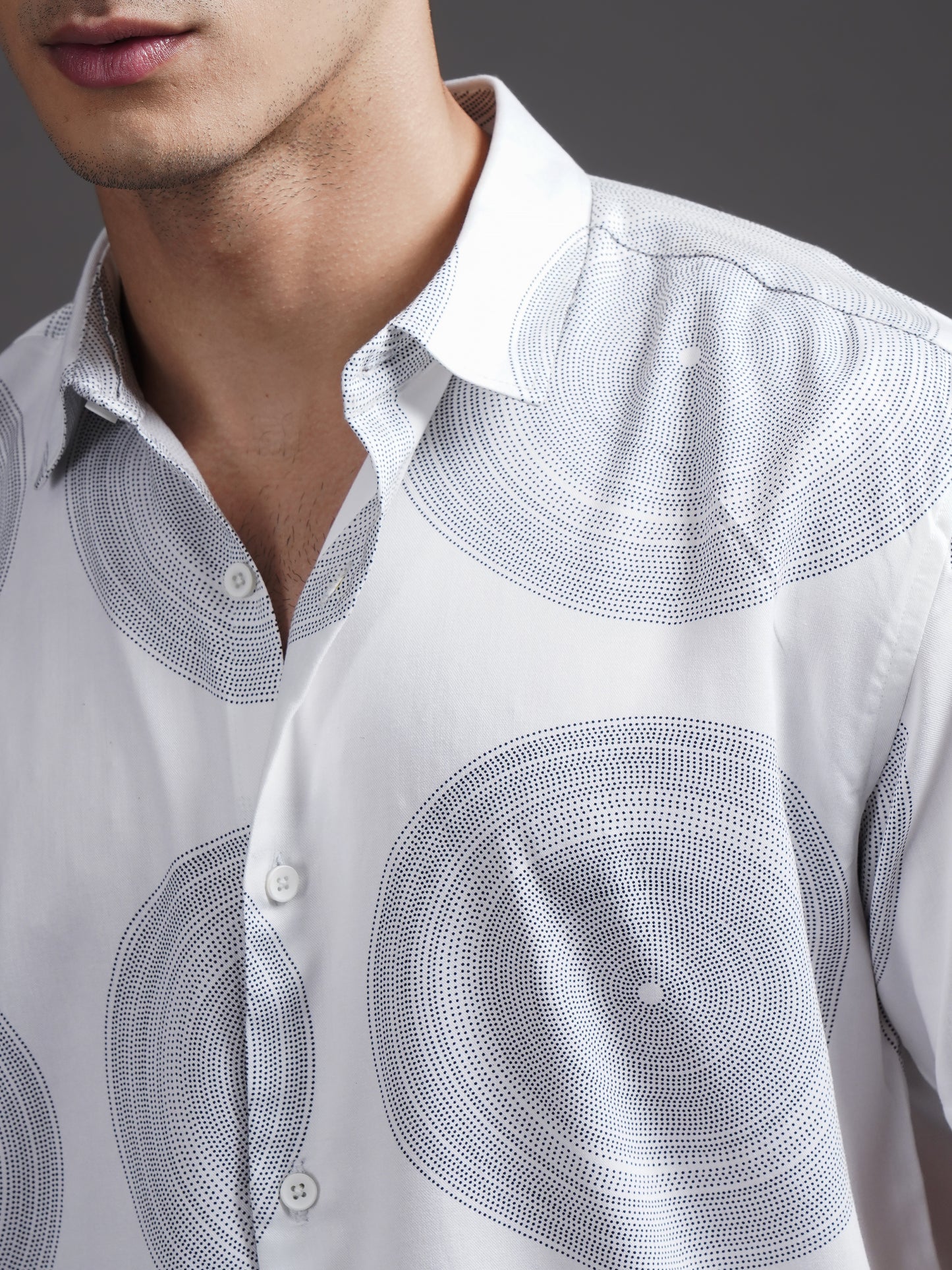 Eldric White Printed Shirt