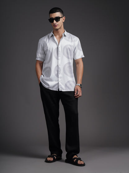 Eldric White Printed Shirt