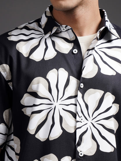 Eldun Black Printed Shirt