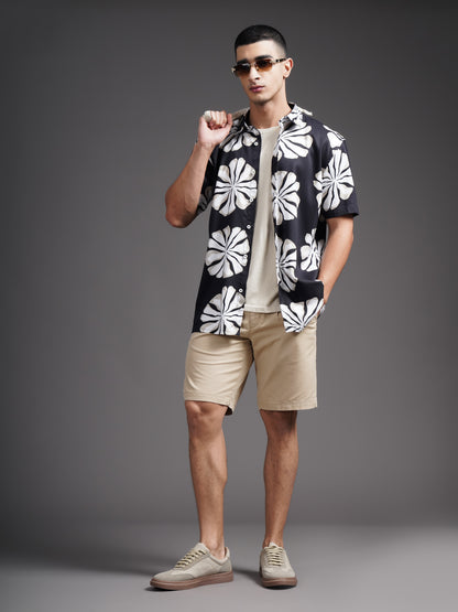 Eldun Black Printed Shirt