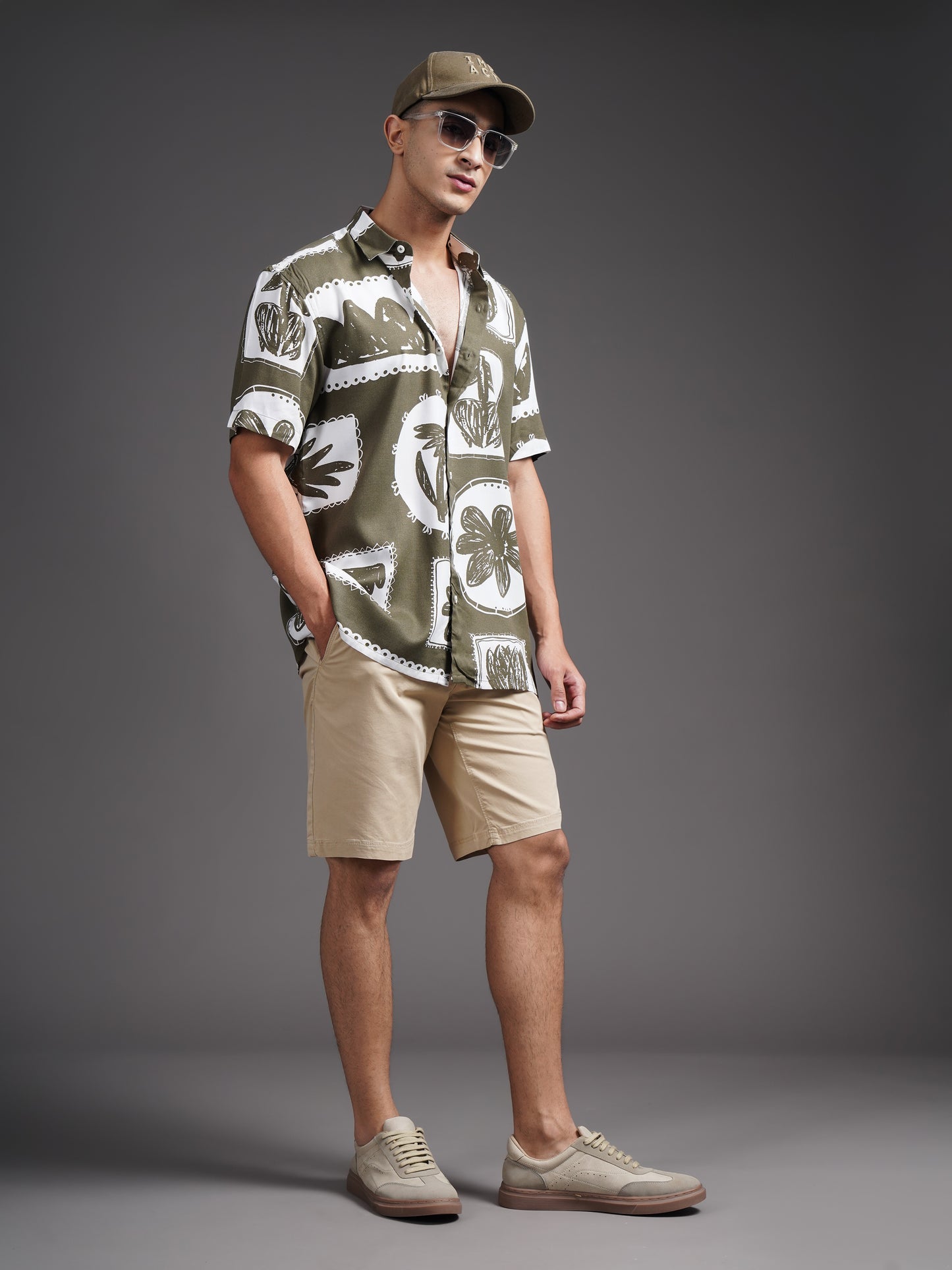 Elno Brown Printed Shirt