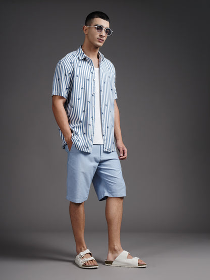 Elvan Blue Striped Shirt