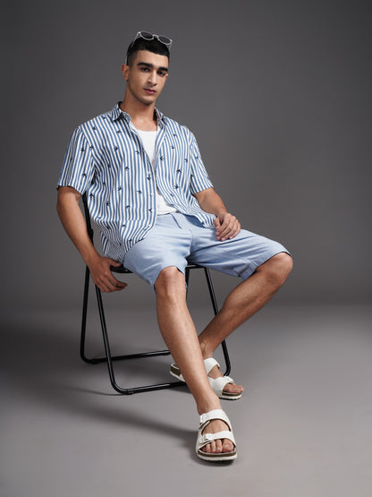 Elvan Blue Striped Shirt