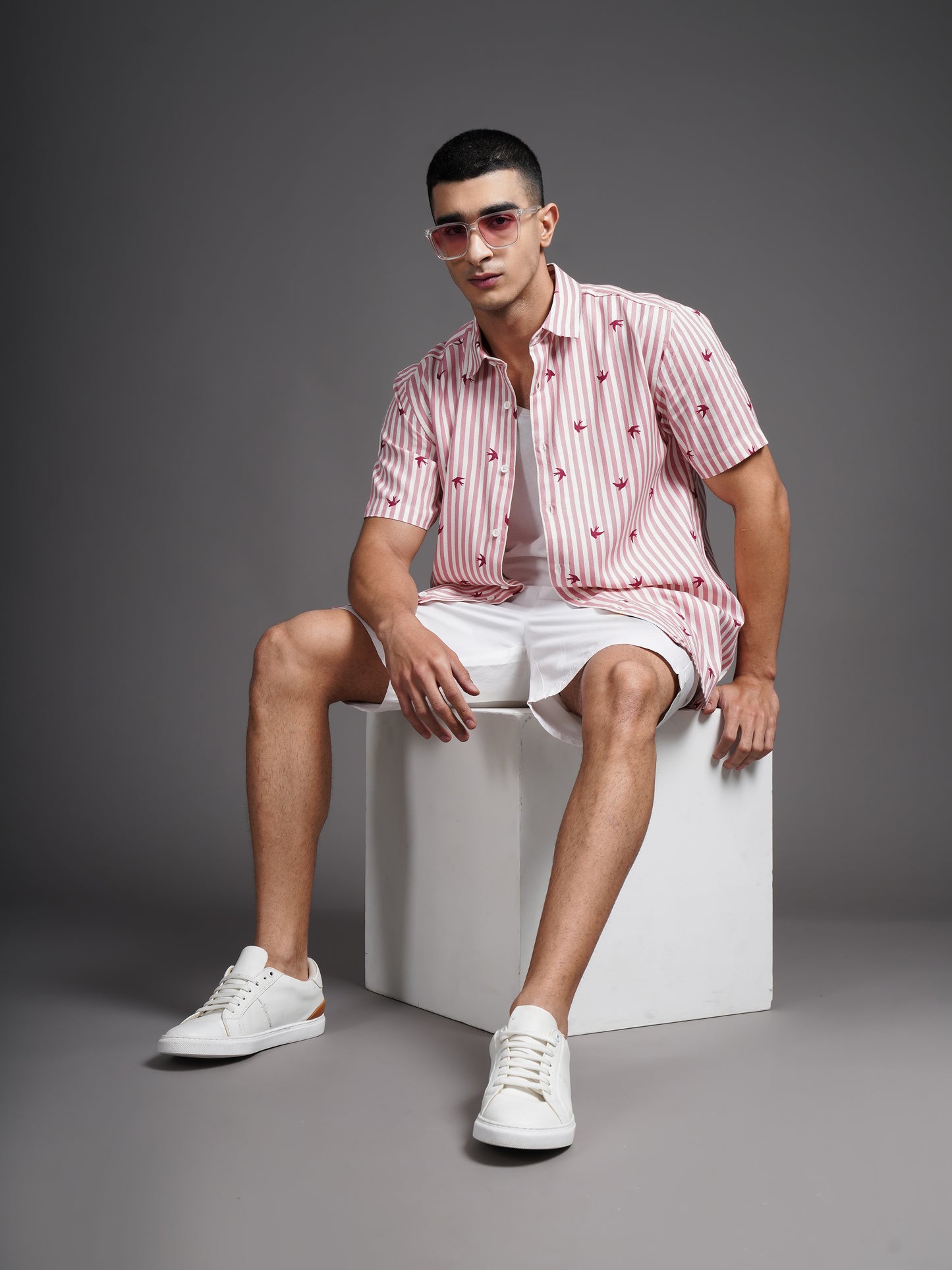 Elvan Pink Striped Shirt