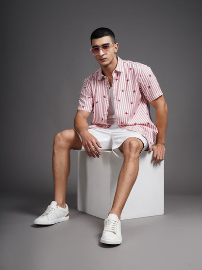 Elvan Pink Striped Shirt