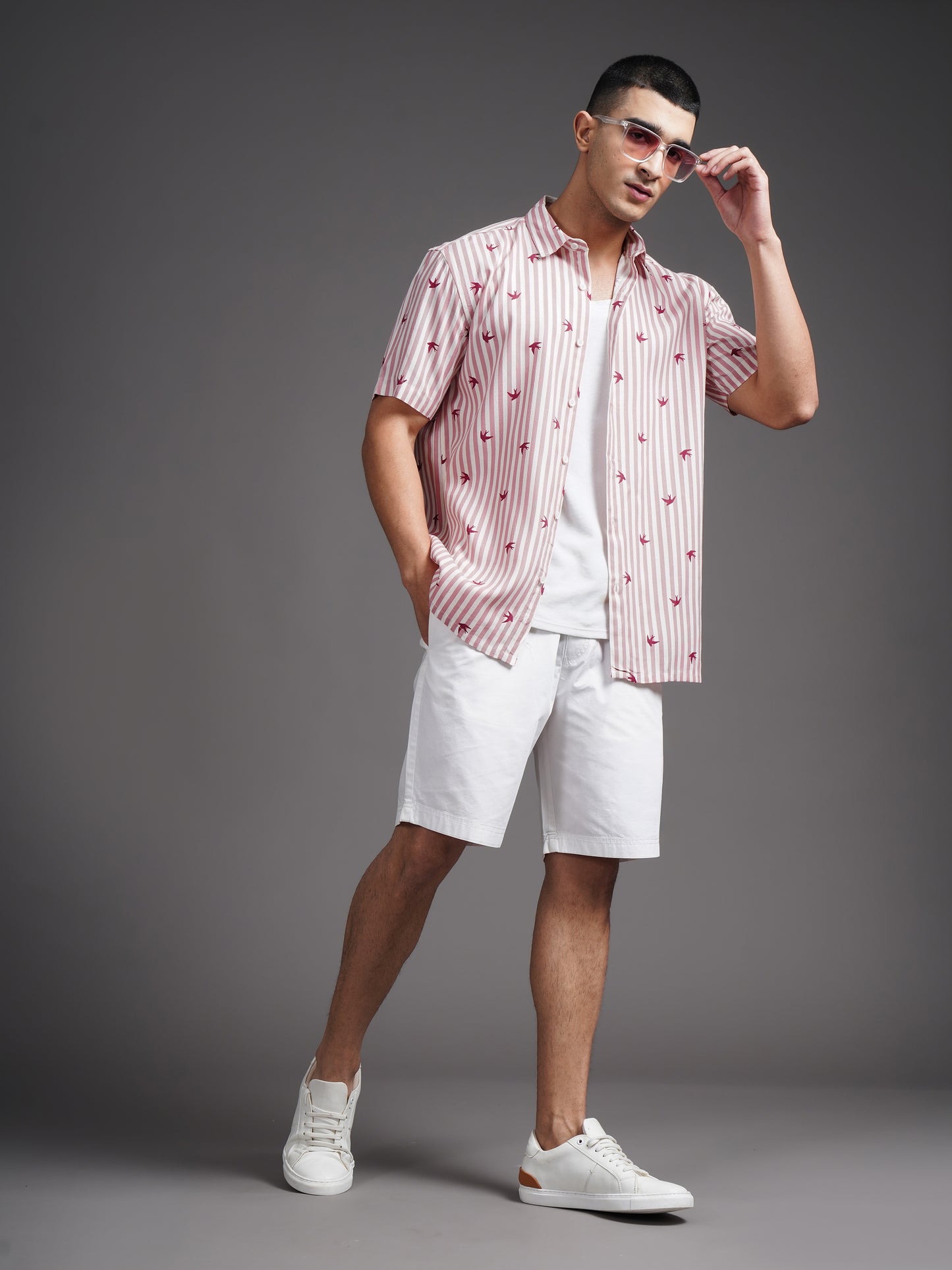 Elvan Pink Striped Shirt