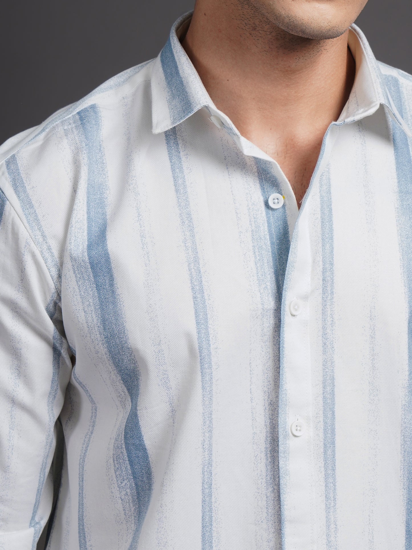 Eskar Blue Striped Shirt