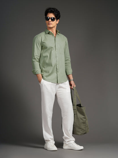 Linenette Green Solid Shirt